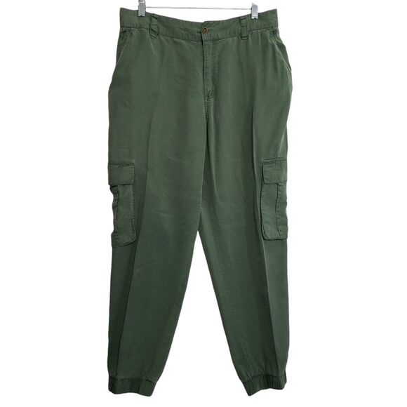 Vince Camuto Woman's 100% Lyocell Green Cargo Pants with Elastic Ankles, Medium - Picture 2 of 12